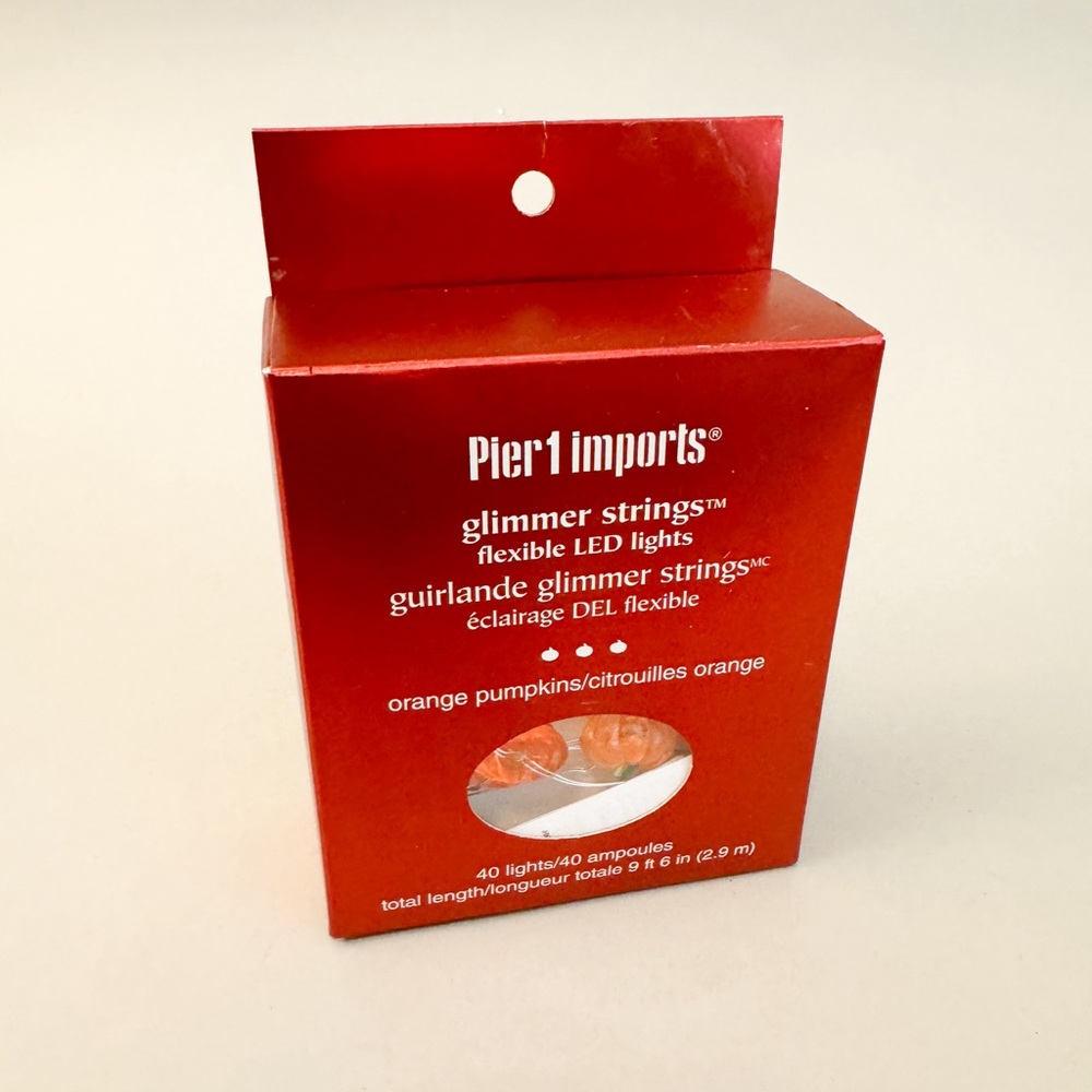 Pier 1 Orange Pumpkin Glimmer Strings Flexible LED Lights for Indoor Use